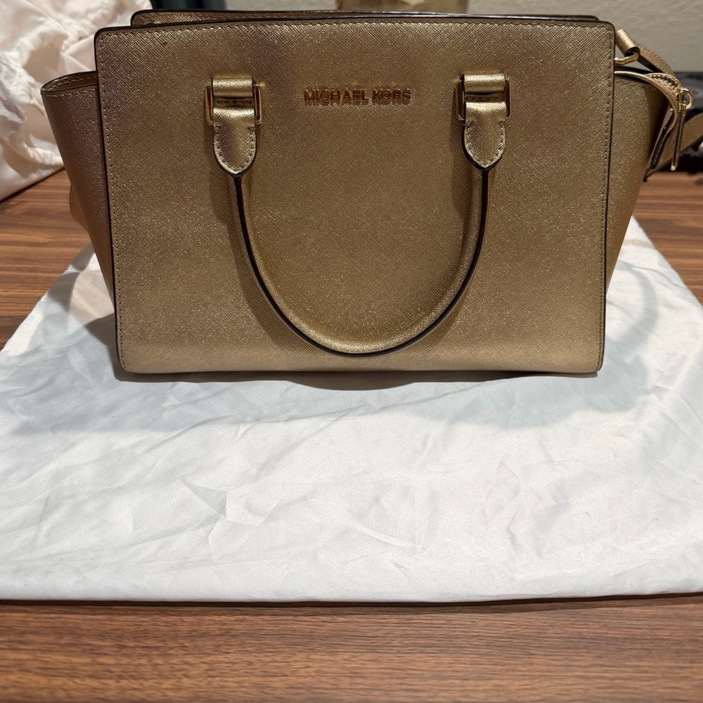 Michael Kors Metallic Gold Satchel